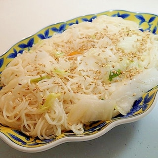 白菜漬けの素麺チャンプルー